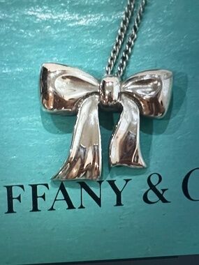 Tiffany Vintage Bow Pendant Necklace